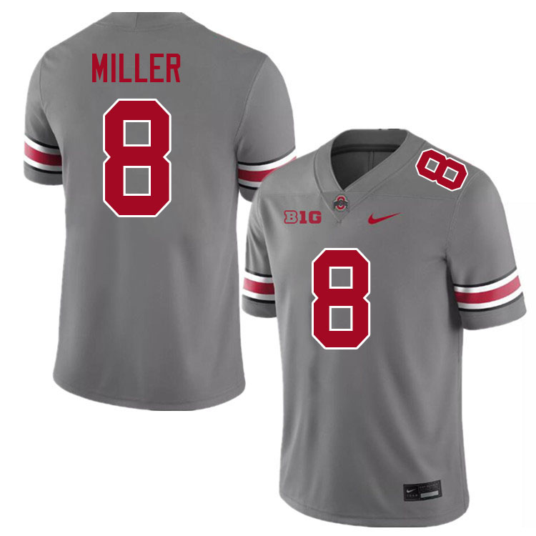 Bodpegn Miller Ohio State Buckeyes Jersey College Football Uniforms-Grey